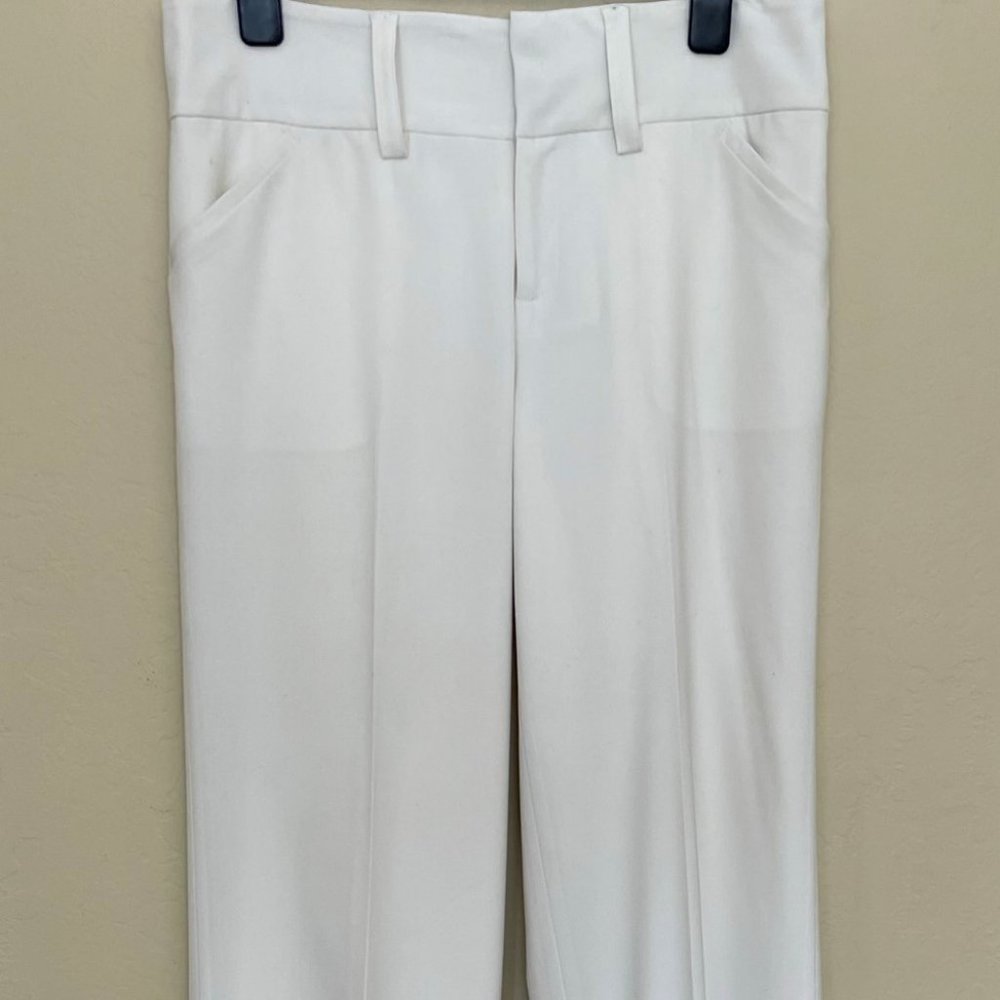 Ivory Wide Leg Hi-Waist Lined Trouser Pant